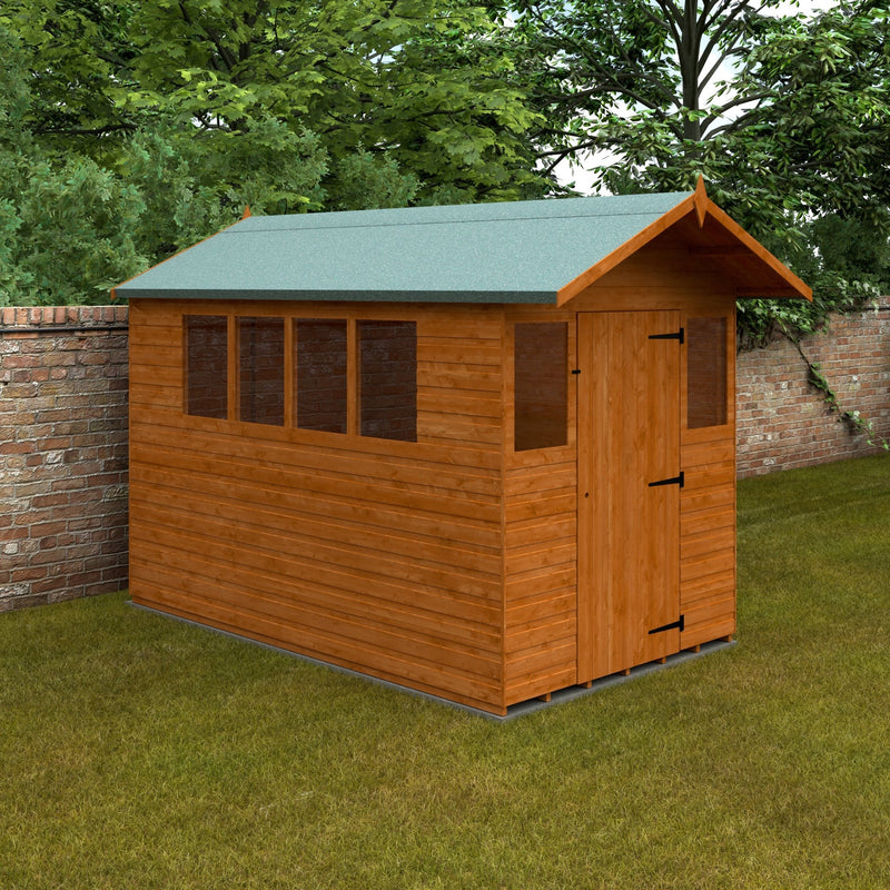 Cabin Summer Shed with Overhang - Shed