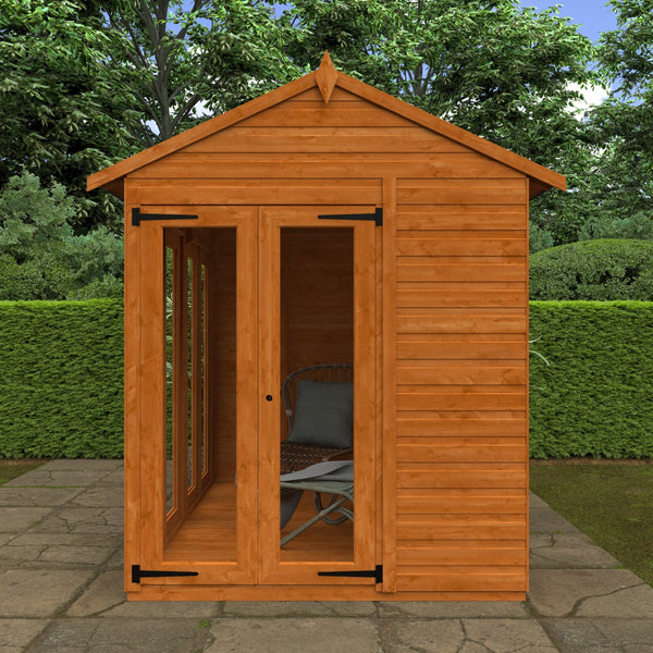Flex Shiplap Timber Apex Summerhouse with Full Pane Double Doors and Windows - summerhouse